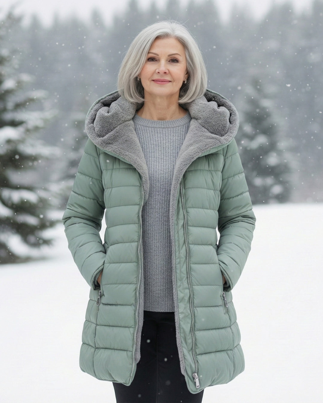 Michela | Cappotto invernale caldo con fodera in eco pile