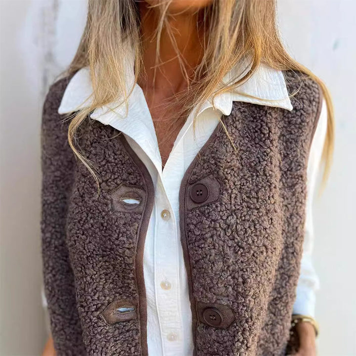 Beatrice | Gilet Corto Elegante da Donna con Bottoni